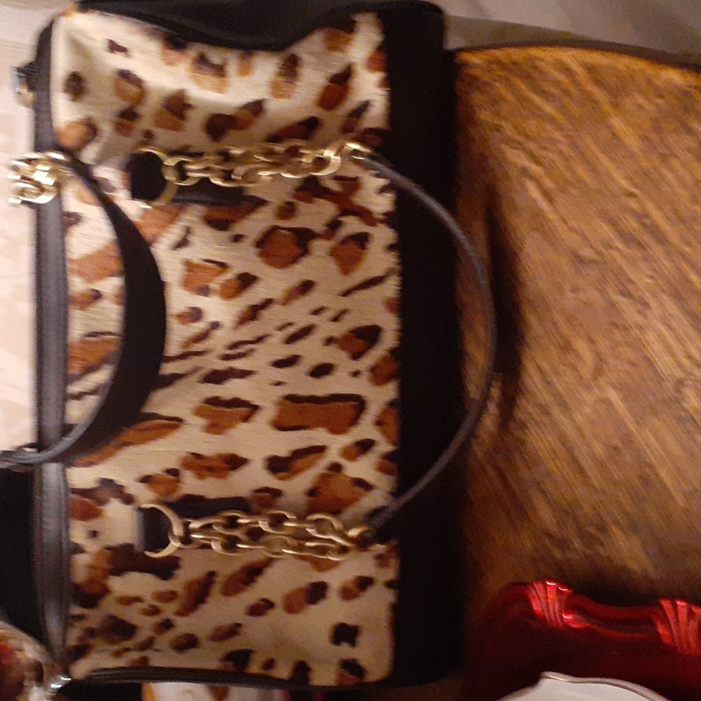 Ann Taylor PONY HAIR Cheetah Print Handbag NWT - Picture 3 of 9